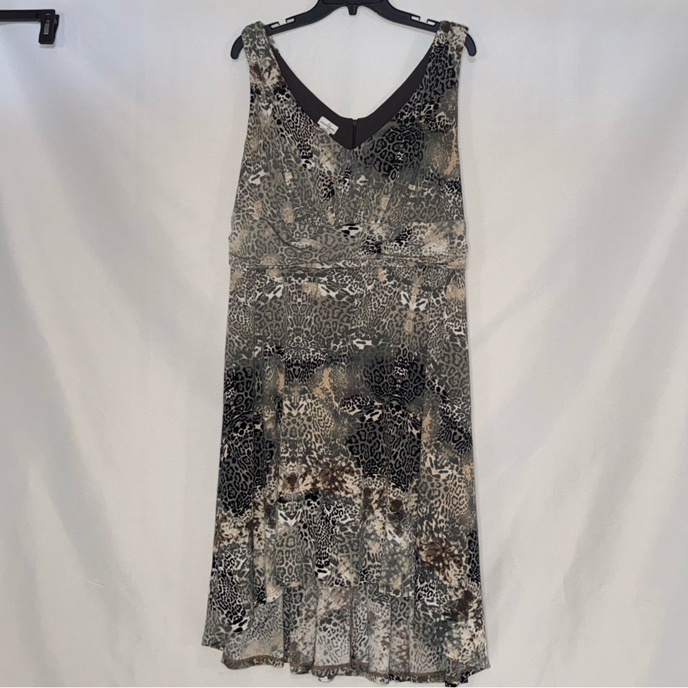 Jaclyn Smith Women’s Sleeveless Animal Print Dress Size 1X EUC